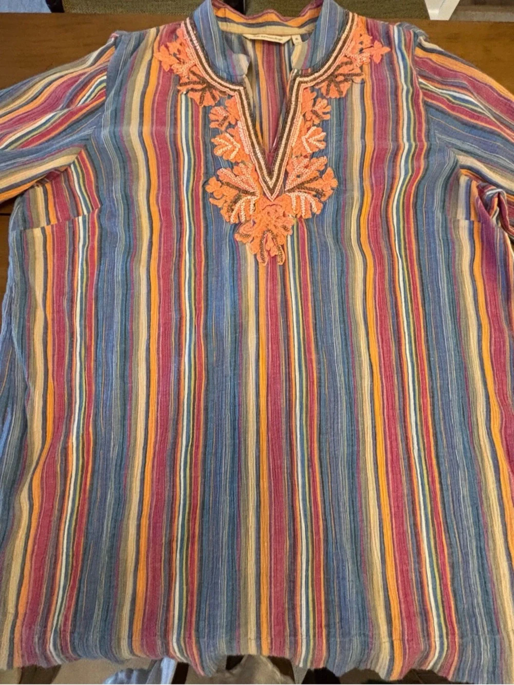 Soft Surroundings Striped Tunic with Intricate Beading - Picture 6 of 9